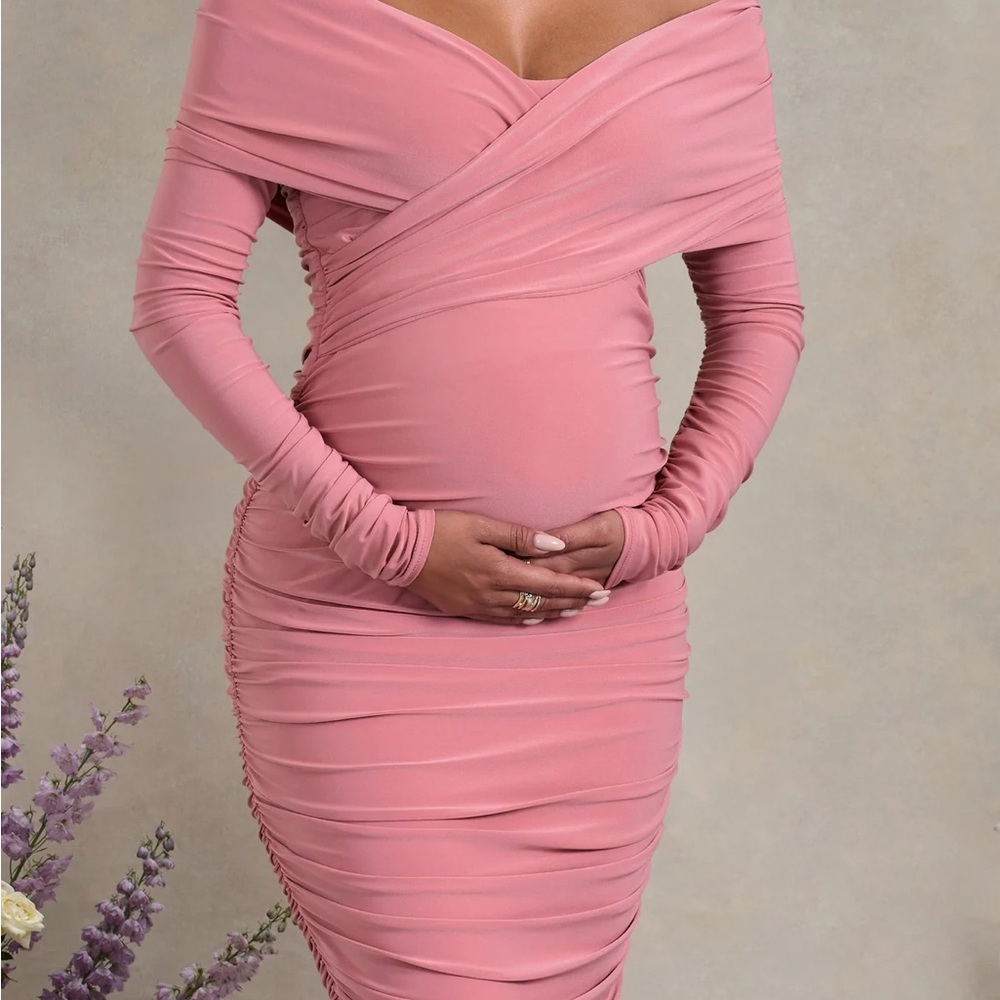 Elegant Pink Off-Shoulder Dress